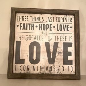 Large framed bible verse